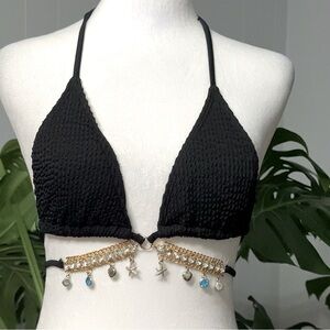 #4) Cute Bikini top with charm decoration Size XL